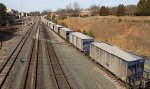 Train L619-08 has loaded rock cars, something that has not been seen in a long time!